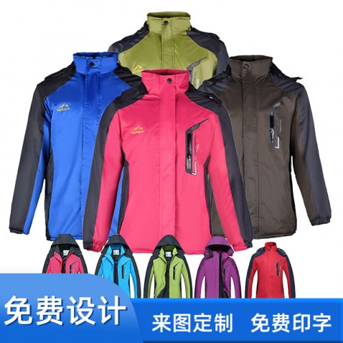 加厚抓绒冲锋衣印LOGO厂家批发男女款春秋薄款冲锋服