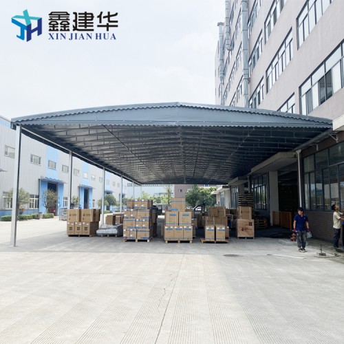 工厂户外仓库雨棚电动推拉棚活动雨棚设计