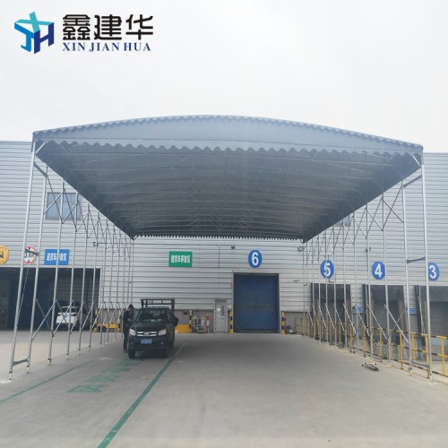 电动伸缩雨棚大型户外移动推拉篷加工定制