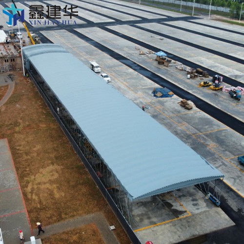 物流仓储电动伸缩雨棚 移动推拉棚 卸货通道