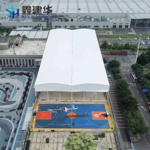 露天篮球场电动雨棚 遮阳推拉棚 遥控伸缩