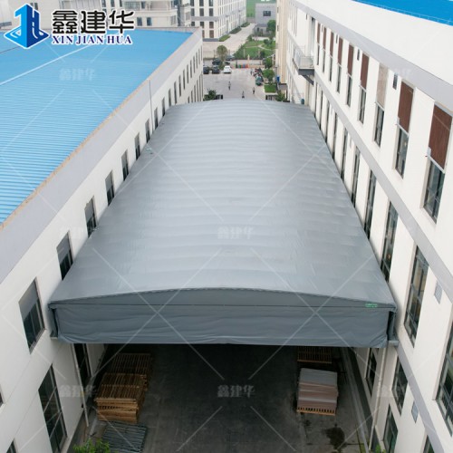 供应空中防雨蓬电动伸缩棚活动雨棚加工定制