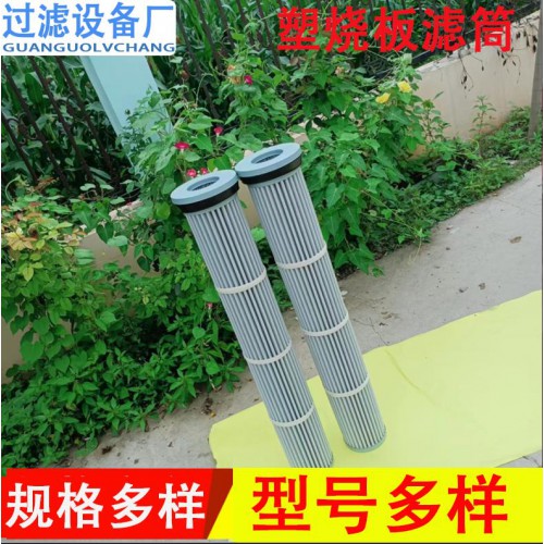 上装法兰盘端盖塑烧板滤筒 塑烧板滤芯 烧结板