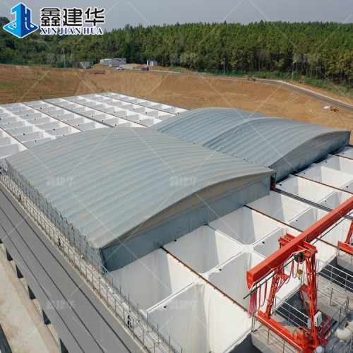 垃圾处理场电动移动雨棚环保 户外膜结构车棚加工定制