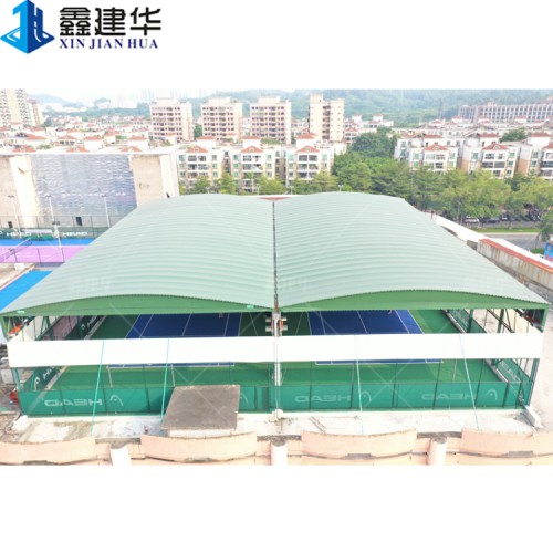 少儿篮球场电动雨棚遮阳防雨 手动推拉棚刀刮布使用寿命长