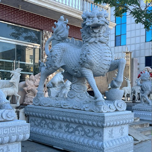 汉白玉大麒麟 大麒麟 青石大麒麟