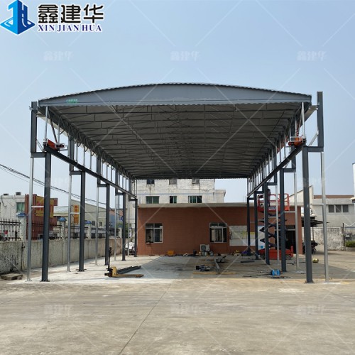 悬空电动雨棚 钢立柱架空遮阳蓬篮球场 防雨防晒