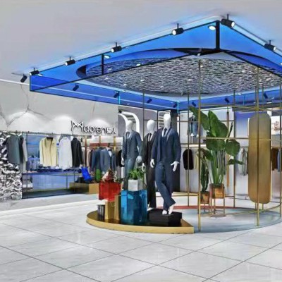 男装展柜 服装展示柜定做 实木材质