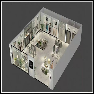 商场女装展柜定制 服装展示柜 不锈钢展示架