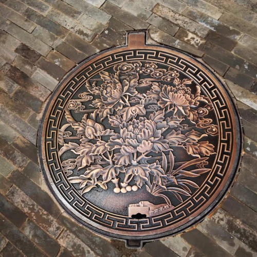 铜结合井盖 景观仿铜井盖 艺术井盖 井盖定制 定做铸铜井盖