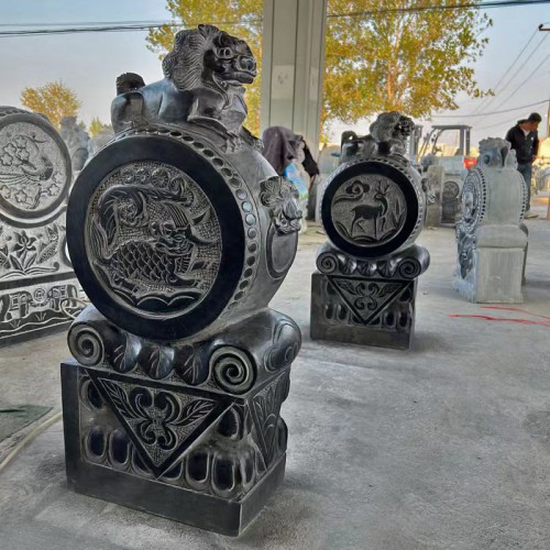 石雕门墩抱鼓石 青石门墩 仿古门墩