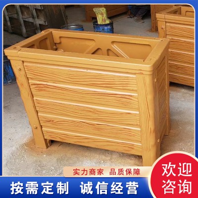水泥木纹花箱 水泥仿木花箱 水泥仿木纹花箱