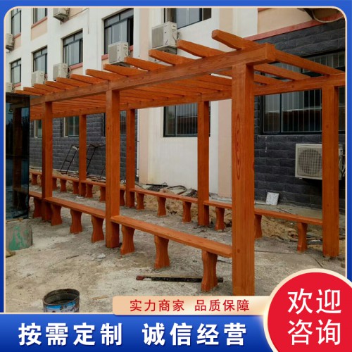 水泥长廊 水泥仿木长廊 水泥仿古长廊