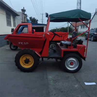 河北工程柴油翻斗车 前卸式建筑工地四轮一吨翻 四轮蹦蹦车