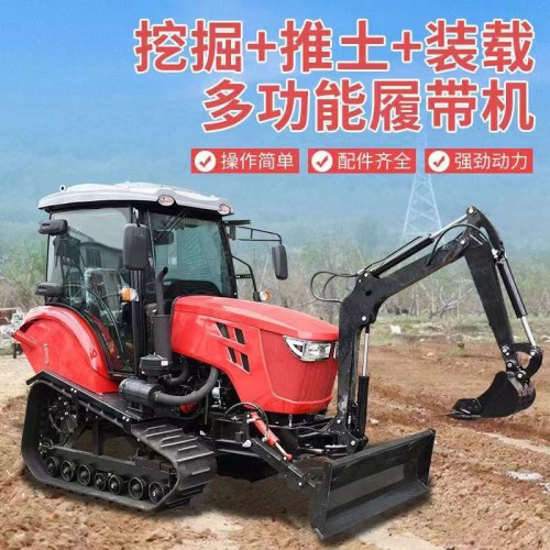 100马力履带旋耕机 旋耕机加驾驶室 水旱两用旋耕机加挖机
