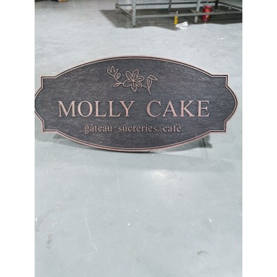 会所连锁店网红门口铜板浮雕铝板浮雕标识三维金属雕刻定制定做