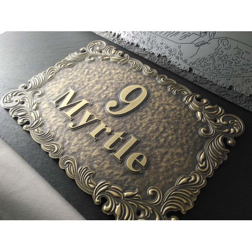 别墅庭院镁铝合金浮雕标牌大门标识标牌门牌牌匾设计制作