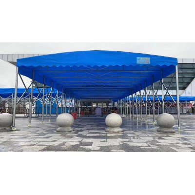活动雨棚 活动伸缩雨棚 活动推拉雨棚 帆布活动雨棚