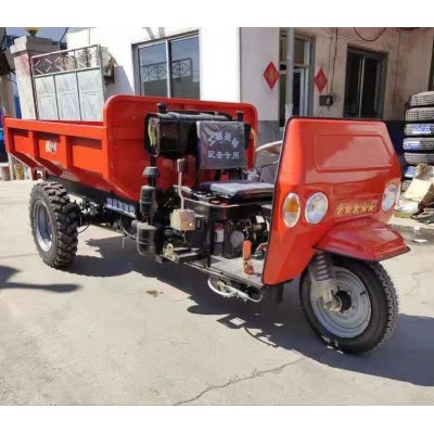 工程柴油三轮车 载重2吨混凝土三马车 养殖场专用翻斗车
