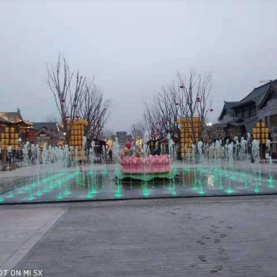 广场水幕景观 矩阵旱喷涌泉 湖面音乐喷泉