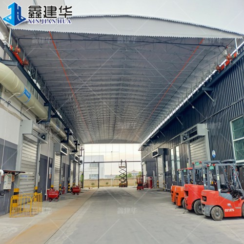 厂房通道电动雨棚悬空带轨道自由开合使用方便