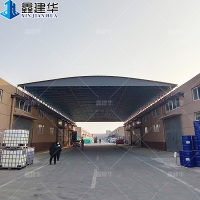 楼顶电动伸缩遮阳蓬 移动式推拉棚 厂区大型仓库雨棚施工