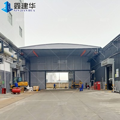 消防通道电动雨棚 活动推拉棚钢立柱悬空遮阳蓬多年生产安装经验