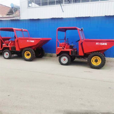 陕西销售工地混凝土卸料柴油翻斗车 18马力工程四轮蹦蹦车