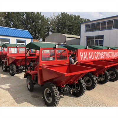 广东工地运输翻斗车 柴油电启动工程运输车 小型四轮自卸车