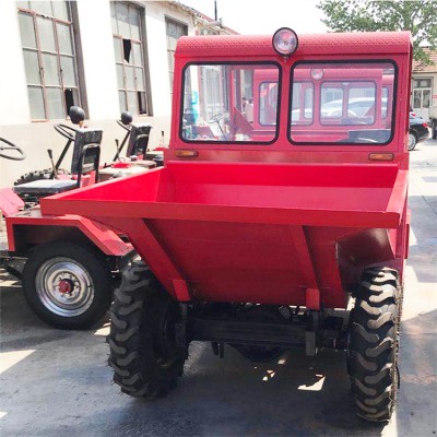 鑫明小型翻斗四轮车 1吨电启动铁棚运输车 铰接式转向