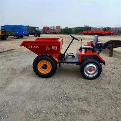 前翻斗液压自卸车 18马力柴油四轮蹦蹦车 农用工程用翻斗车