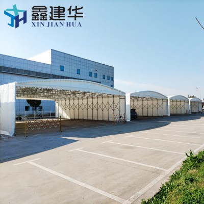 工厂户外活动雨棚仓库电动伸缩移动推拉棚加工定制