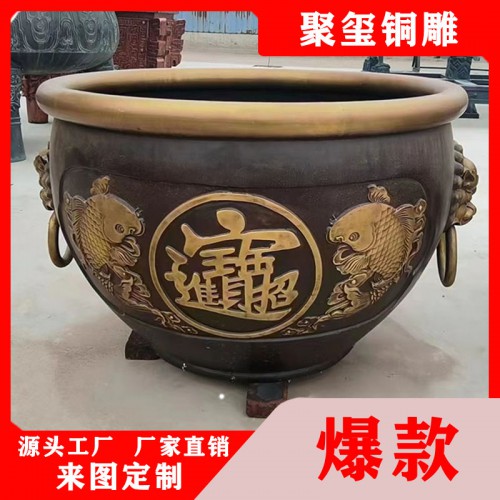 铜雕 铜缸雕塑 庭院铜水缸