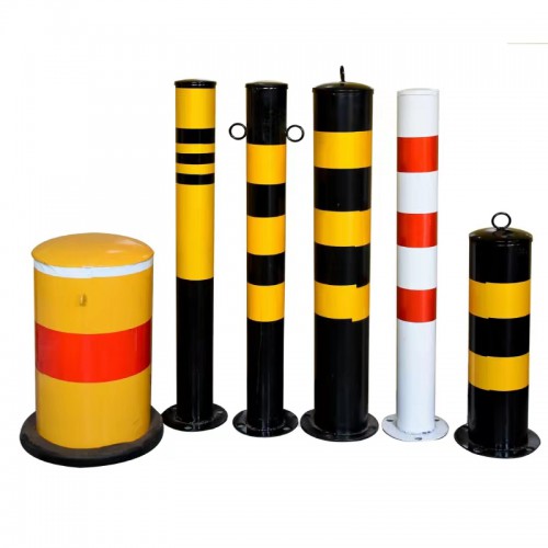 镀锌钢管警示柱 交通安全隔离桩 反光路障路桩地桩 防撞铁立柱
