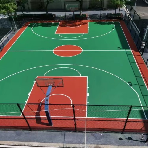 篮球场塑胶场地 硅PU球场材料