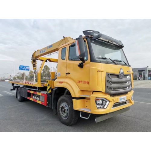 重汽平板带吊清障车 重汽8吨随车吊清障车