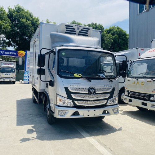 欧马可蓝牌冷藏车 4米2肉钩冷藏车