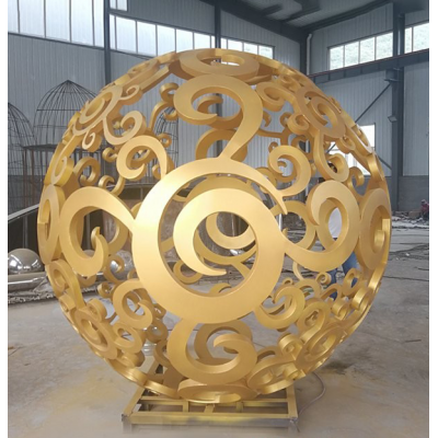 不锈钢镂空球雕塑