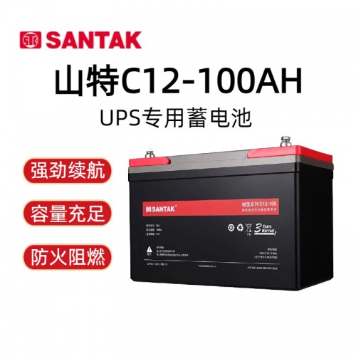 山·特铅酸免维护蓄电池C12-100 EPS直流屏应急电源
