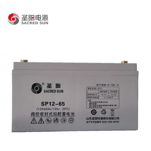 圣·阳铅酸免维护蓄电池SP12-65 12V65AH应急电源