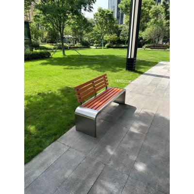 公园座椅 户外防腐木靠背座椅